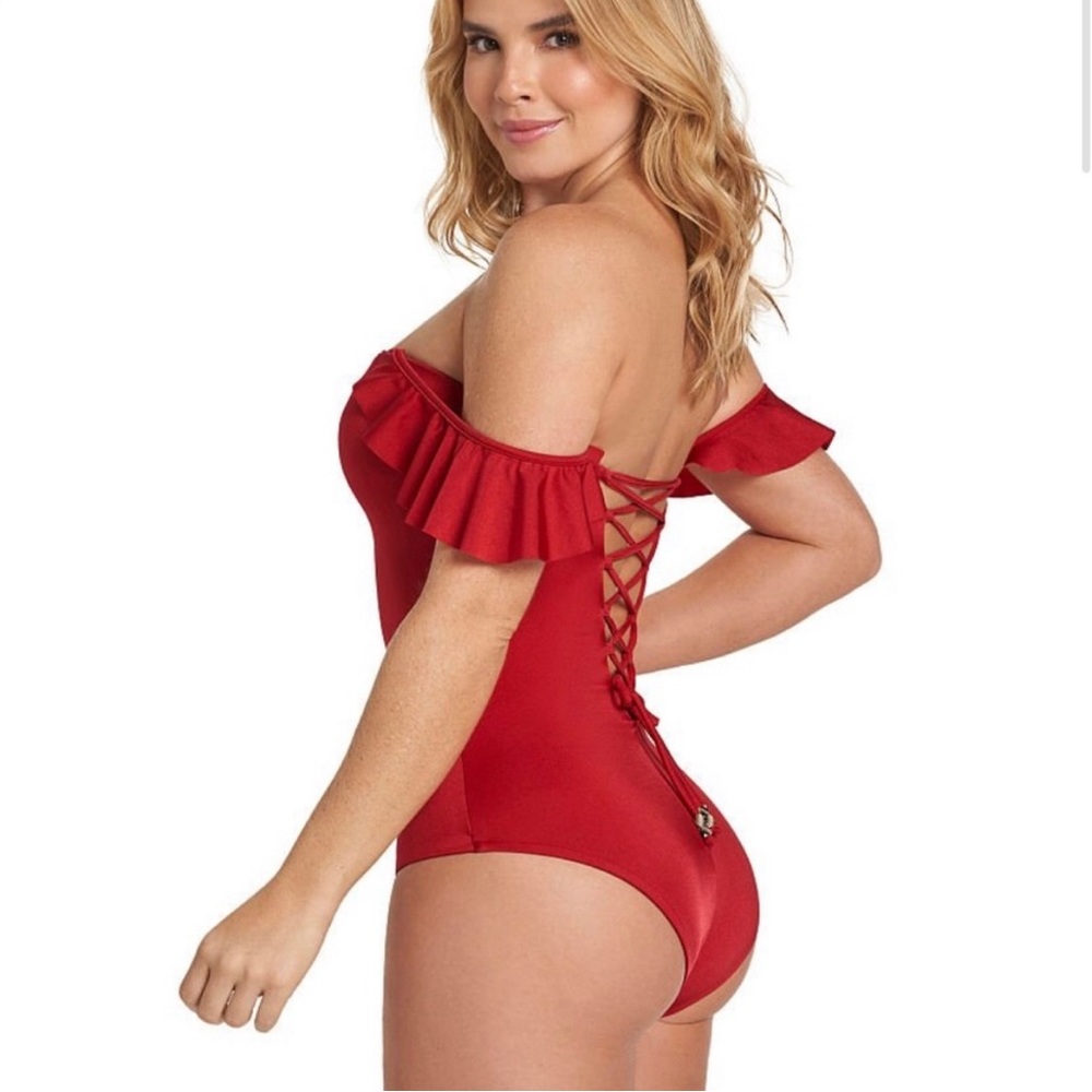Victoria’s Secret 
Ruffle Corset Shaping One-piece